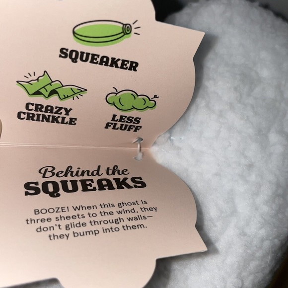 Bark Box Howl-o-ween Party Sheet Faced Ghost w/beer Squeaky Crinkle dog Chew toy - Picture 8 of 12